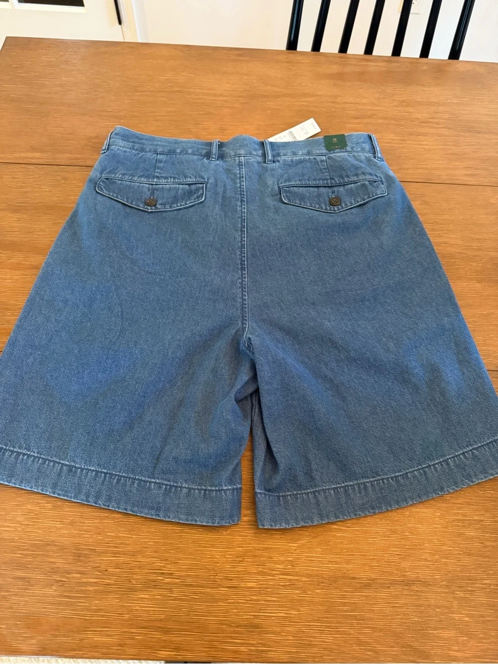J.Crew Men’s Relaxed Pleated Chambray Shorts Nineties Wash Size 31 NWT